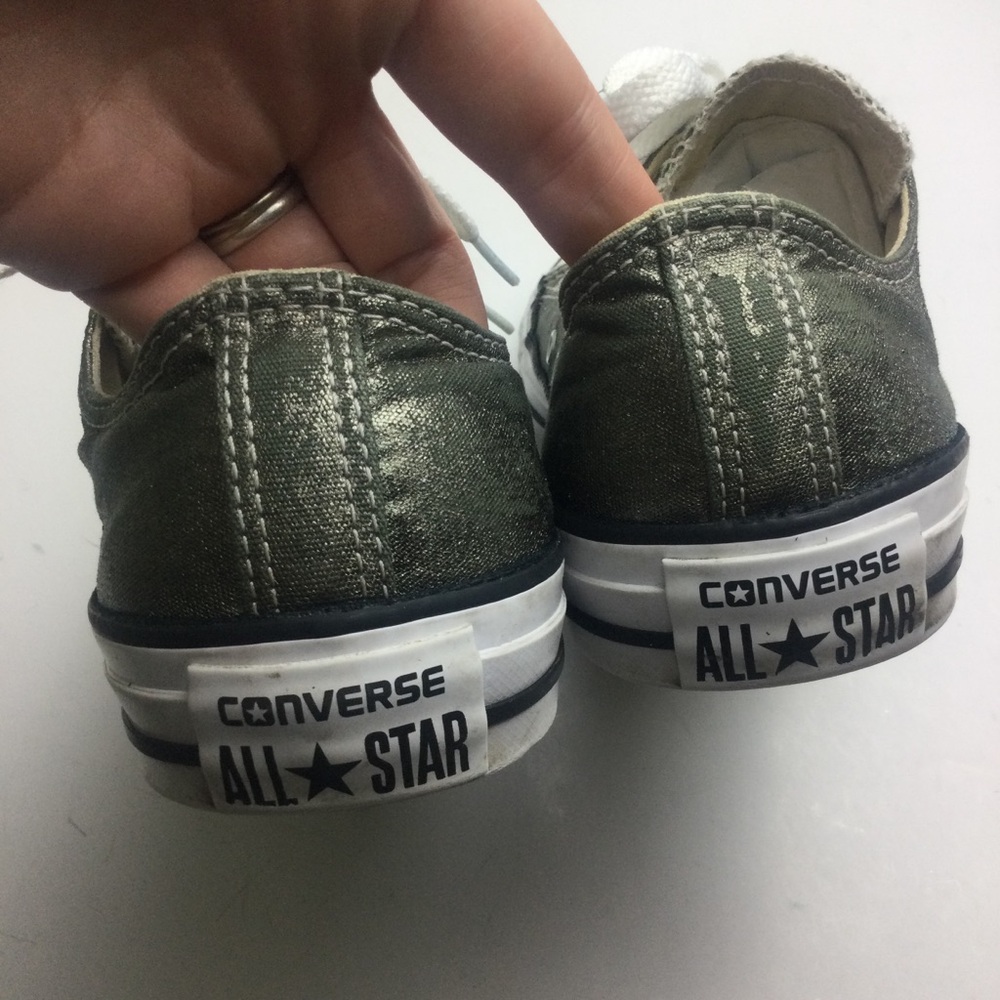 Converse Ox Chuck Taylor Allstar Metallic He... rbal Low Lace-Up Sneakers Size 8 - Picture 4 of 10